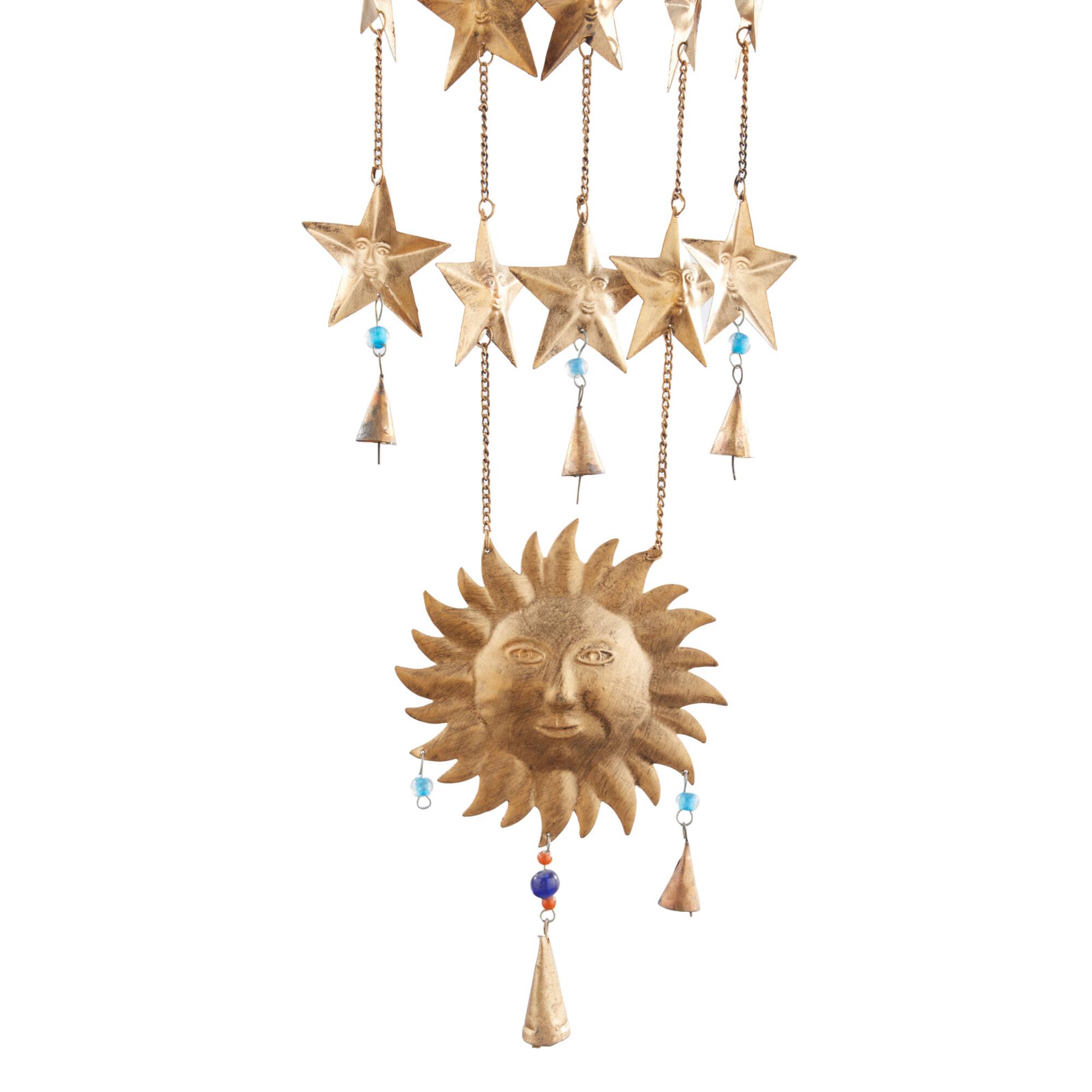 Gold Metal Eclectic Windchime, 9" x 1" x 39"